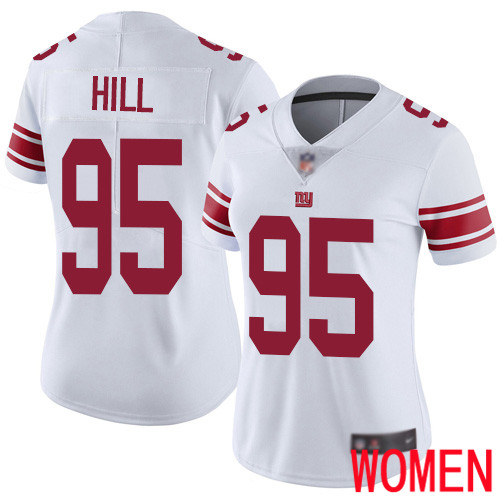Women New York Giants #95 B.J. Hill White Vapor Untouchable Limited Player Football NFL Jersey